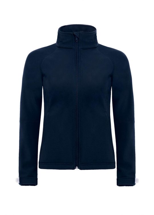 Куртка женская Hooded Softshell темно-синяя, размер M