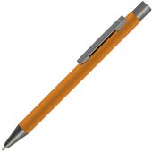 Ручка шариковая UMA «STRAIGHT GUM» soft-touch, с зеркальной гравировкой, оранжевый, арт. 014563903