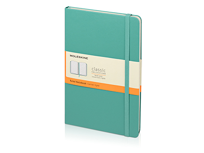 Записная книжка Moleskine Classic (в линейку) в твердой обложке, Large (13х21см), морская волна, арт. 014734803