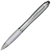 Ручка-стилус шариковая “Nash”, серебристый/белый, арт. 014821203