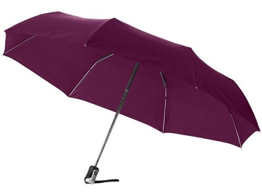 Зонт Alex трехсекционный автоматический 21,5″, темно-красный, арт. 014820803