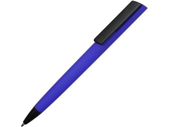 Ручка пластиковая soft-touch шариковая «Taper», синий/черный, арт. 014920003