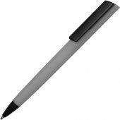 Ручка пластиковая soft-touch шариковая «Taper», серый/черный, арт. 014920103