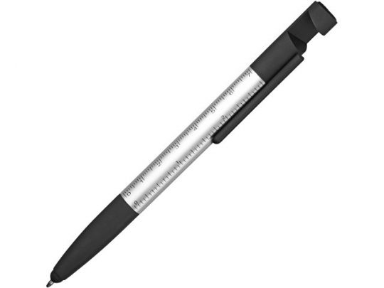 Ручка-стилус металлическая шариковая многофункциональная (6 функций) «Multy» с грипом, серебристый, арт. 014918603