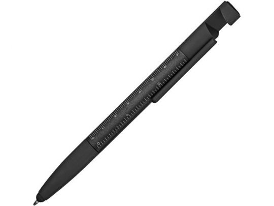 Ручка-стилус металлическая шариковая многофункциональная (6 функций) «Multy» с грипом, черный, арт. 014918803