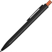 Ручка металлическая шариковая «Blaze» с цветным зеркальным слоем, черный/оранжевый, арт. 015120603