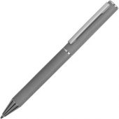Ручка металлическая soft-touch шариковая «Stone» с зеркальным слоем, серый/серебристый, арт. 015074203