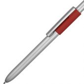 Ручка металлическая шариковая «Bobble» с силиконовой вставкой, серый/красный, арт. 015125603