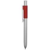 Ручка металлическая шариковая «Bobble» с силиконовой вставкой, серый/красный, арт. 015125603