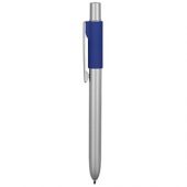 Ручка металлическая шариковая «Bobble» с силиконовой вставкой, серый/синий, арт. 015126003