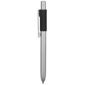 Ручка металлическая шариковая «Bobble» с силиконовой вставкой, серый/черный, арт. 015125703