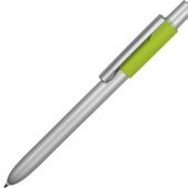 Ручка металлическая шариковая «Bobble» с силиконовой вставкой, серый/зеленое яблоко, арт. 015125903