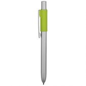 Ручка металлическая шариковая «Bobble» с силиконовой вставкой, серый/зеленое яблоко, арт. 015125903