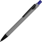 Ручка металлическая soft-touch шариковая «Snap», серый/черный/синий, арт. 015120803