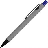 Ручка металлическая soft-touch шариковая «Snap», серый/черный/синий, арт. 015120803