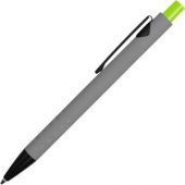 Ручка металлическая soft-touch шариковая «Snap», серый/черный/зеленое яблоко, арт. 015120903