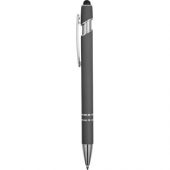 Ручка металлическая soft-touch шариковая со стилусом «Sway», серый/серебристый, арт. 015075303