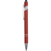 Ручка металлическая soft-touch шариковая со стилусом «Sway», красный/серебристый, арт. 015075203