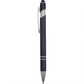 Ручка металлическая soft-touch шариковая со стилусом «Sway», темно-синий/серебристый, арт. 015075403