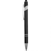 Ручка металлическая soft-touch шариковая со стилусом «Sway», черный/серебристый, арт. 015075503