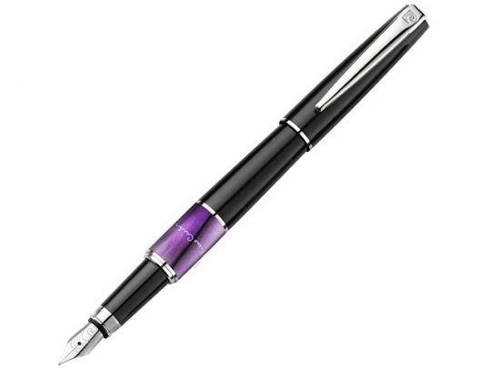Ручка перьевая Pierre Cardin LIBRA с колпачком, черный/фиолетовый/серебро, арт. 015613003