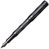 Ручка перьевая Pierre Cardin THE ONE с колпачком на резьбе, черненая сталь/темно-серый, арт. 015614003