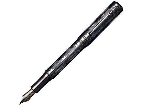 Ручка перьевая Pierre Cardin THE ONE с колпачком на резьбе, черненая сталь/темно-серый, арт. 015614003