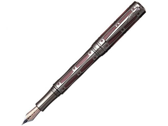 Ручка перьевая Pierre Cardin THE ONE с колпачком на резьбе, пушечная сталь/красный, арт. 015614203