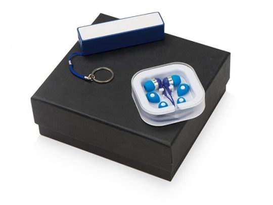 Подарочный набор Non-stop music с наушниками и зарядным устройством, синий, арт. 015631803