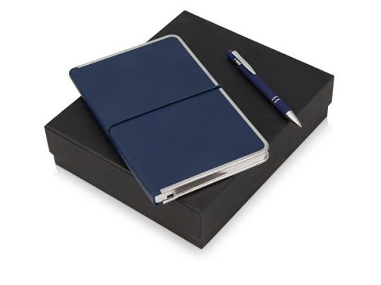 Подарочный набор Silver Sway с ручкой и блокнотом А5, синий, арт. 015630403