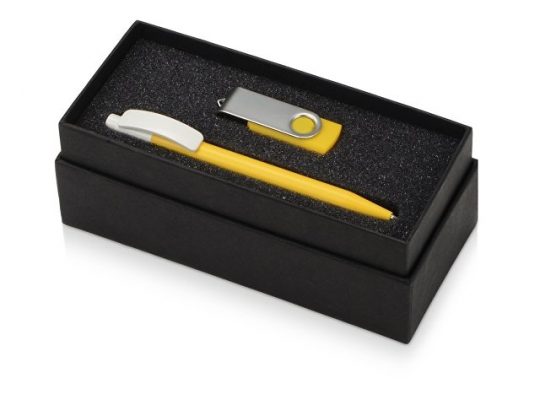 Подарочный набор Uma Memory с ручкой и флешкой, желтый, арт. 015633003