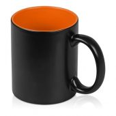 Кружка с покрытием для гравировки «Subcolor BLK», черный/оранжевый, арт. 015621503