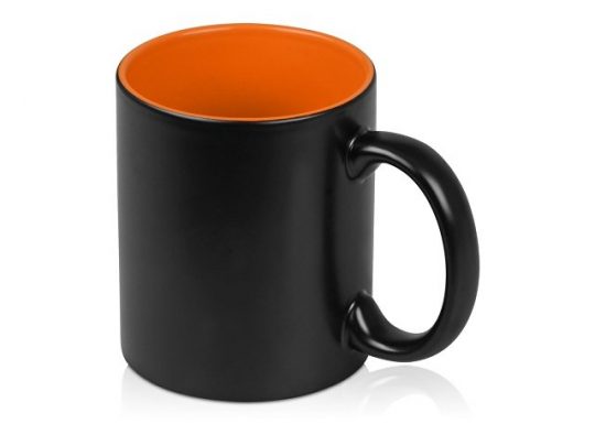 Кружка с покрытием для гравировки «Subcolor BLK», черный/оранжевый, арт. 015621503