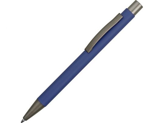 Ручка металлическая soft touch шариковая «Tender» с зеркальным слоем, синий/серый, арт. 015664203