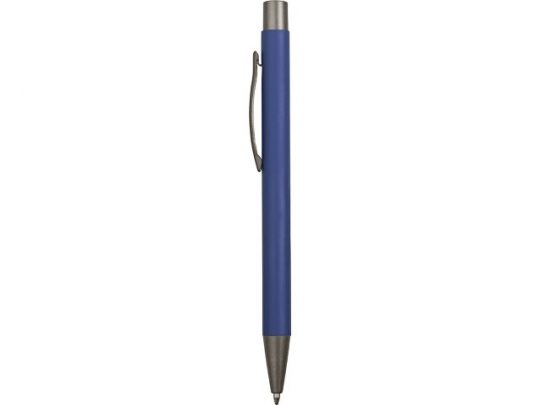 Ручка металлическая soft touch шариковая «Tender» с зеркальным слоем, синий/серый, арт. 015664203