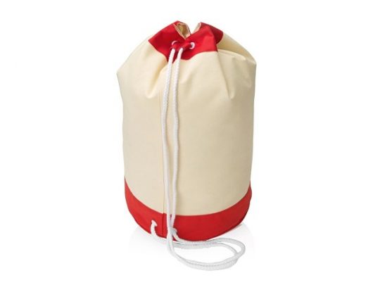 Рюкзак-мешок «Indiana» хлопковый, 180гр, натуральный/красный, арт. 015678303