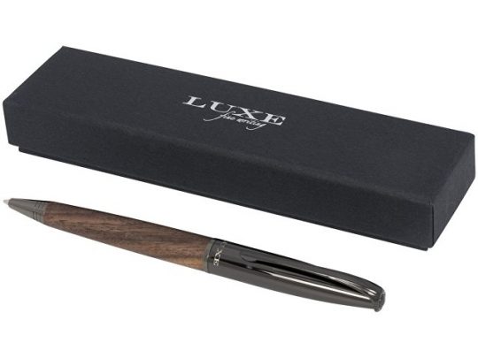 Шариковая ручка с деревянным корпусом Loure, черный/коричневый, арт. 015718903