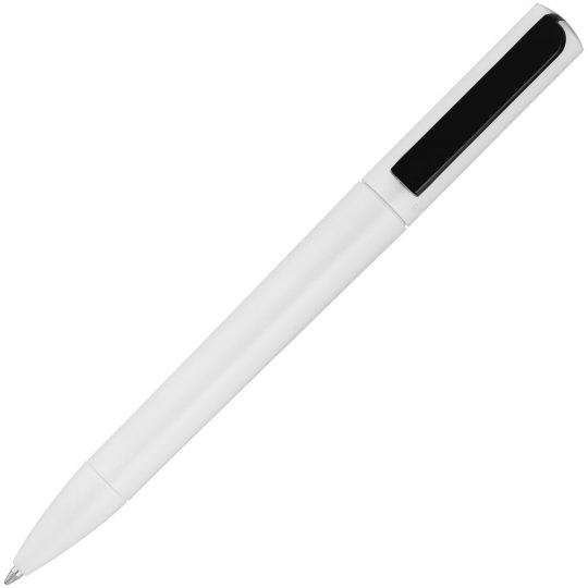 Ручка шариковая Split Neon, белая с черным