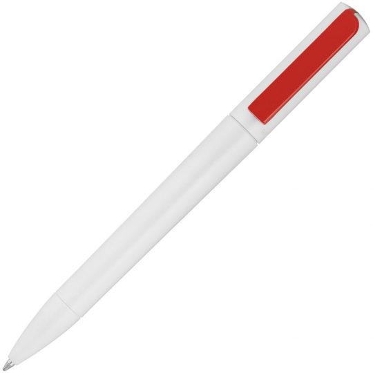 Ручка шариковая Split Neon, белая с красным