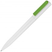 Ручка шариковая Split Neon, белая с зеленым
