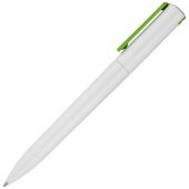 Ручка шариковая Split Neon, белая с зеленым
