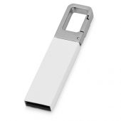 Флеш-карта USB 2.0 16 Gb с карабином Hook, белый/серебристый (16Gb), арт. 016332303