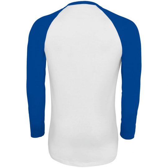 Футболка мужская с длинным рукавом FUNKY LSL белая с ярко-синим, размер XL