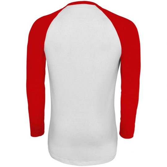 Футболка мужская с длинным рукавом FUNKY LSL белая с красным, размер XL