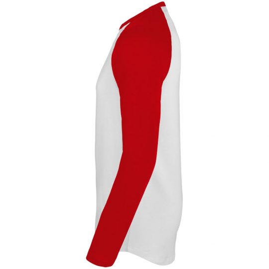 Футболка мужская с длинным рукавом FUNKY LSL белая с красным, размер S