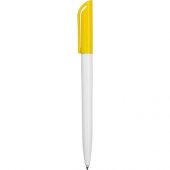 Промо ручка пластиковая шариковая Миллениум Color CLP, белый/желтый, арт. 016357903