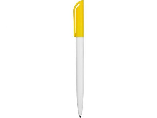 Промо ручка пластиковая шариковая Миллениум Color CLP, белый/желтый, арт. 016357903