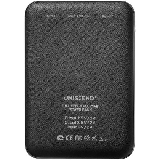 Внешний аккумулятор Uniscend Full Feel 10000 mAh с индикатором заряда, черный