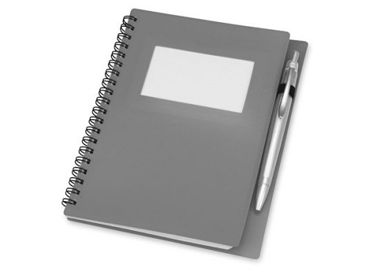 Блокнот А5 Контакт с ручкой, серый, арт. 016477103