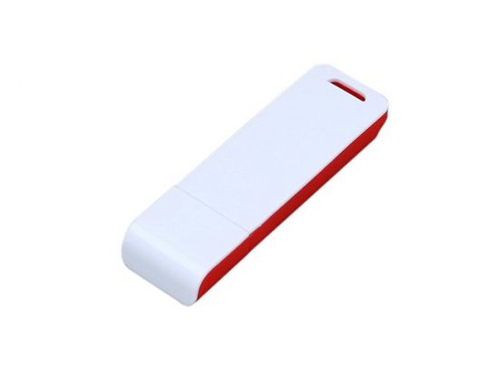 Флешка прямоугольной формы, оригинальный дизайн, двухцветный корпус, 16 Гб, красный/белый (16Gb), арт. 016545303